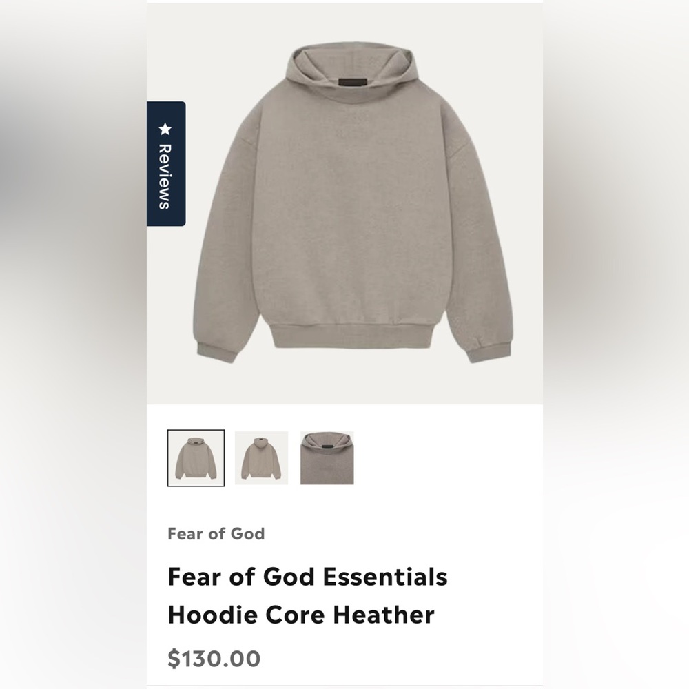 NWT Fear of God Essentials Core Heather Hoodie